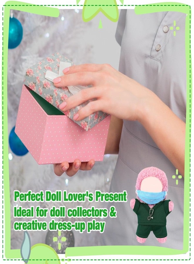 Velmitten 17cm Doll Clothes Doctor Nurse Scrubs Outfit Set for 17cm Dolls with Mini Mask Stethoscope Cute Nurse Uniform with Accessories Gift for DIY Dress-up Lovers & Collectors(Green) - Image 5